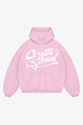 CRYSTALAND PUFF PRINT BABY PINK HOODIE