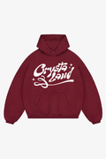 CRYSTALAND PUFF PRINT BURGUNDY HOODIE