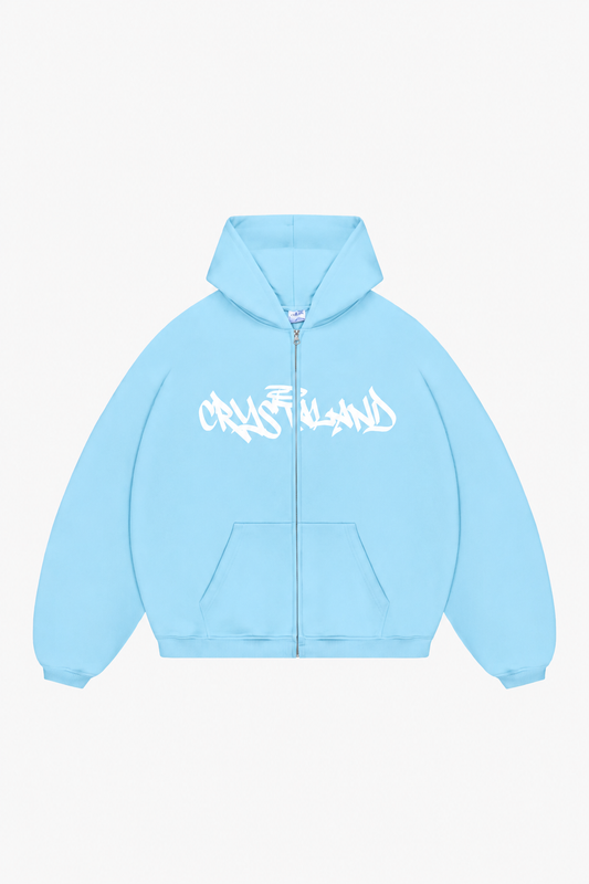 CRYSTALAND BABY BLUE ZIP UP HOODIE