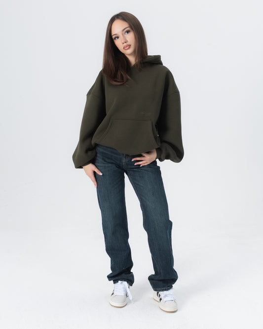 CRYSTALAND ESSENTIAL KHAKI HOODIE