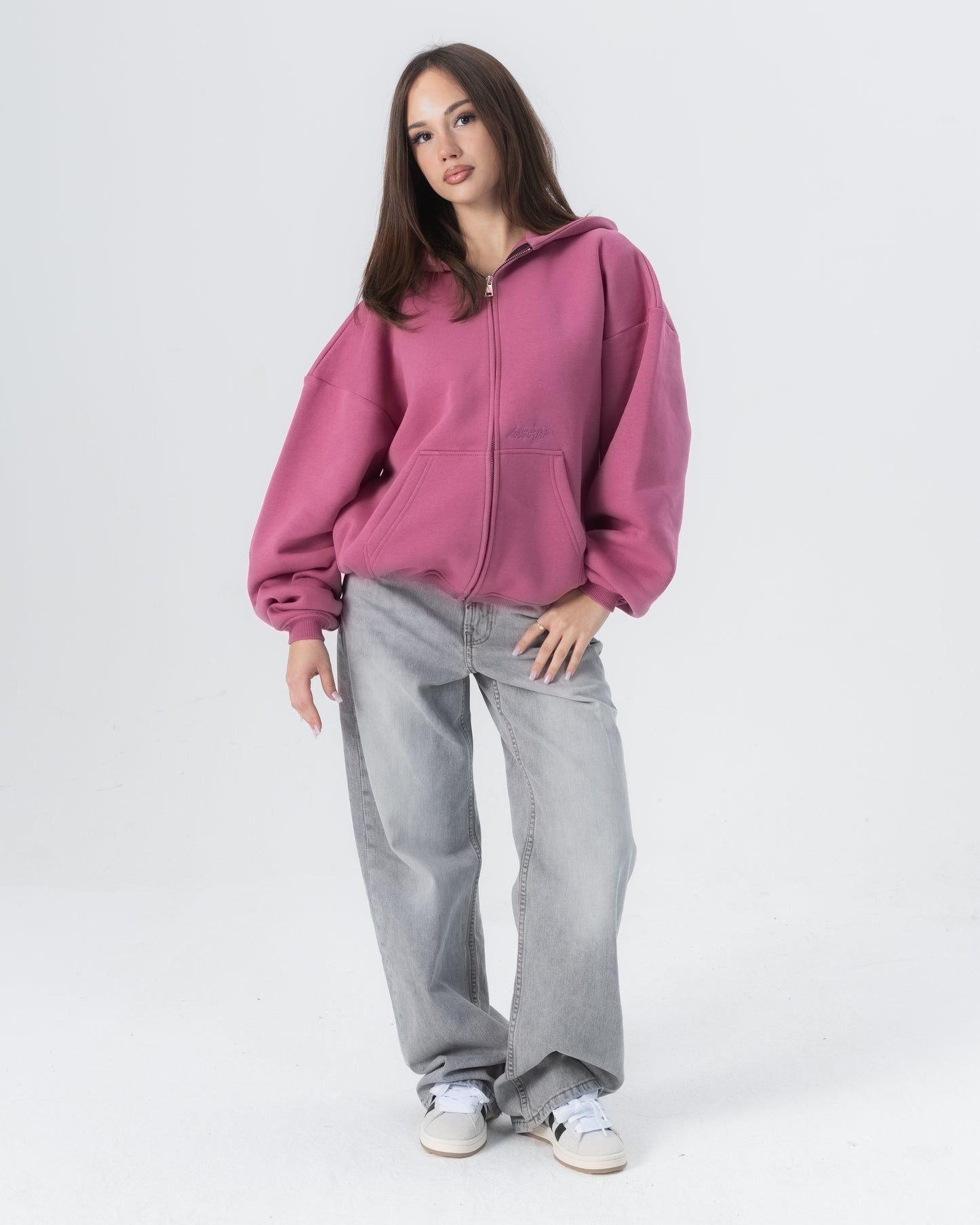 CRYSTALAND ESSENTIAL DUSTY ROSE  ZIP HOODIE