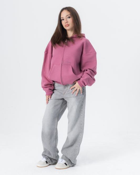 CRYSTALAND ESSENTIAL DUSTY ROSE  ZIP HOODIE