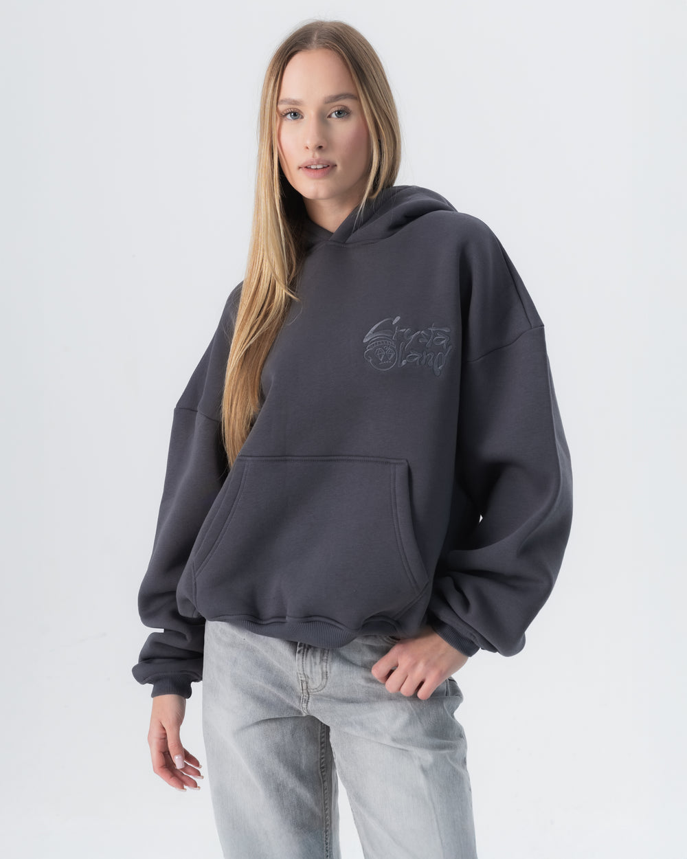 CRYSTALAND BASIC SHADOW GREY HOODIE