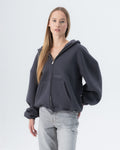 CRYSTALAND ESSENTIAL SHADOW GREY ZIP HOODIE