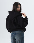 CRYSTALAND ESSENTIAL BLACK ZIP HOODIE