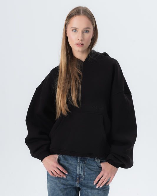 CRYSTALAND ESSENTIAL BLACK HOODIE