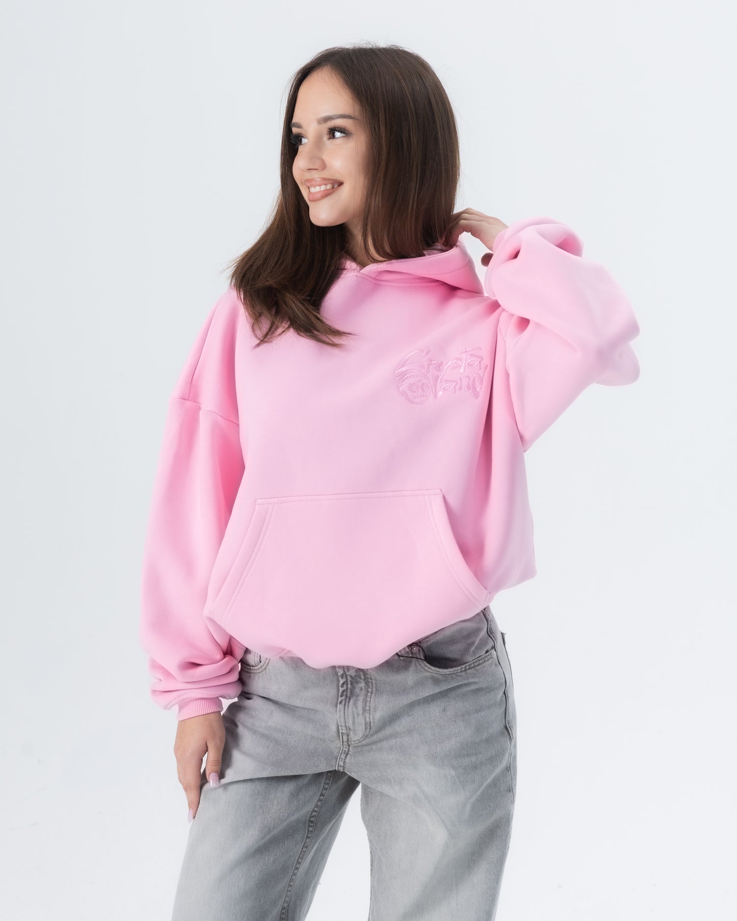 CRYSTALAND BASIC BABY PINK HOODIE
