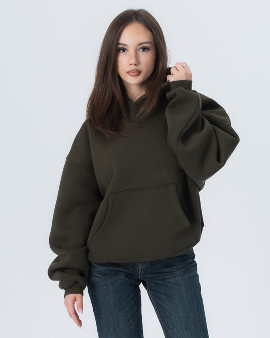 CRYSTALAND ESSENTIAL KHAKI HOODIE