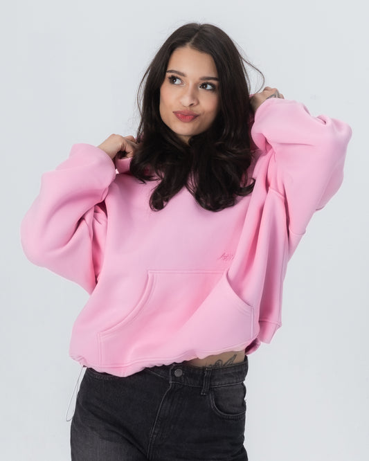 CRYSTALAND ESSENTIAL BABY PINK HOODIE