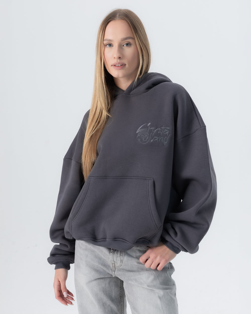 CRYSTALAND BASIC SHADOW GREY HOODIE