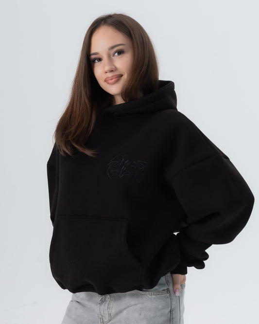 CRYSTALAND BASIC BLACK HOODIE
