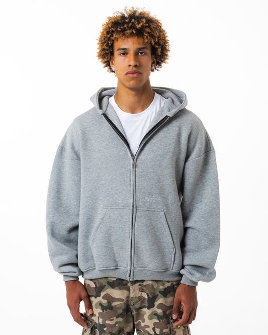CRYSTALAND ESSENTIAL GREY ZIP HOODIE