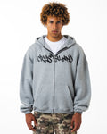 CRYSTALAND GREY ZIP UP HOODIE