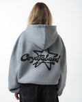 CRYSTALAND STAR PUFF PRINT GREY HOODIE