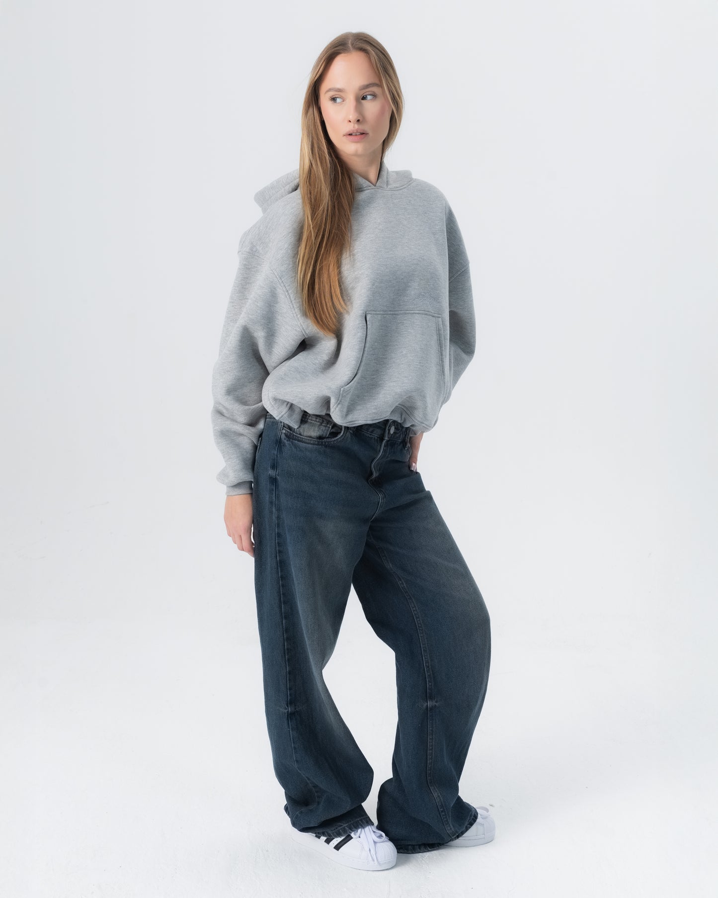 CRYSTALAND ESSENTIAL GREY HOODIE