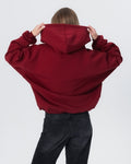CRYSTALAND ESSENTIAL BURGUNDY HOODIE