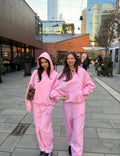 CRYSTALAND STAR PUFF PRINT BABY PINK HOODIE