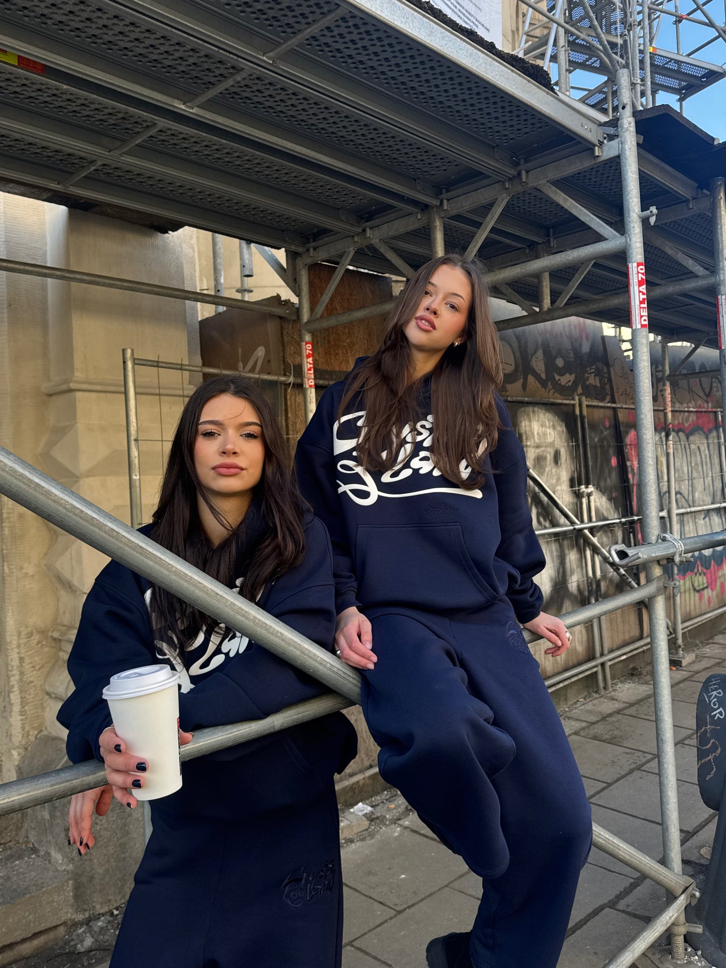 CRYSTALAND PUFF PRINT DARK NAVY HOODIE