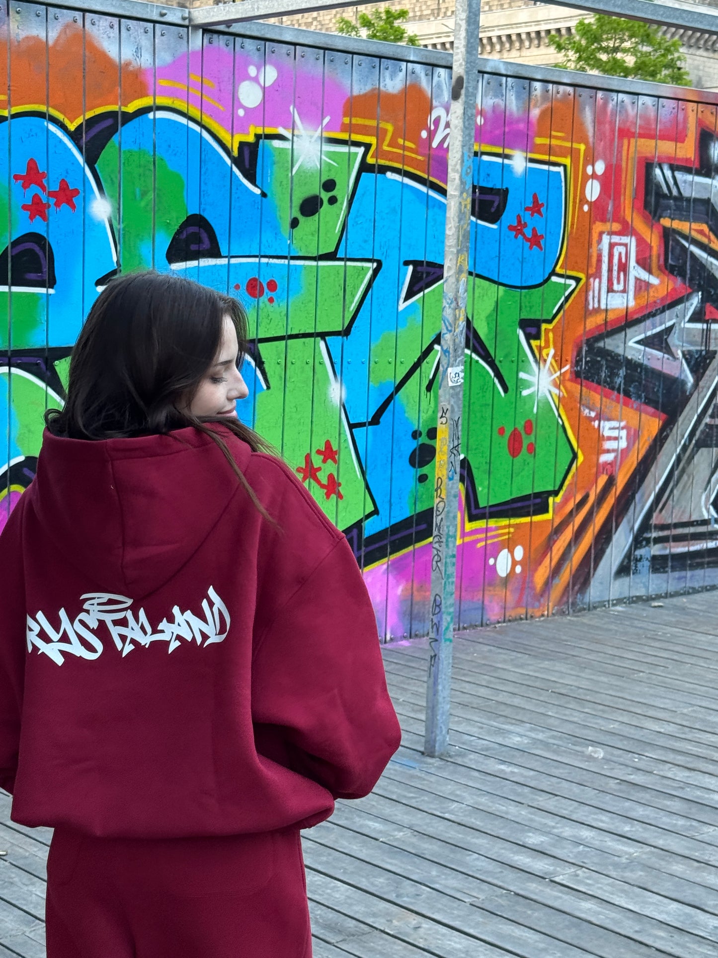 CRYSTALAND BURGUNDY HOODIE