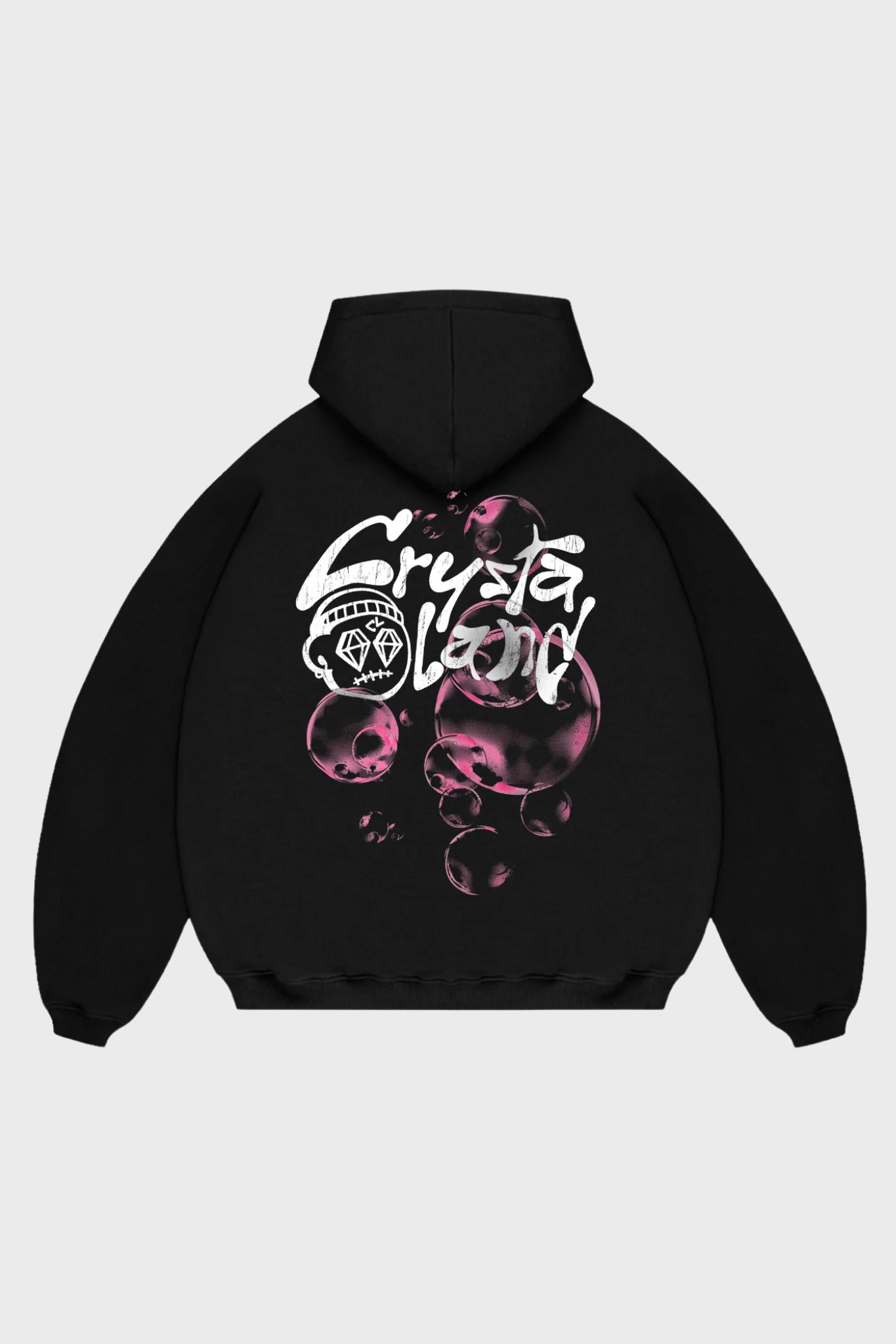 CRYSTALAND BUBBLE ZIP BLACK HOODIE