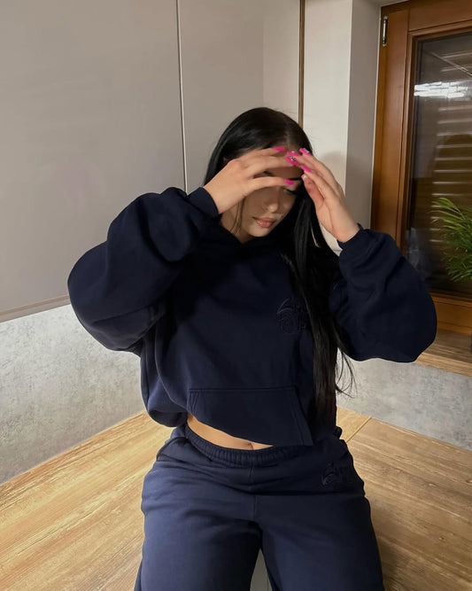 CRYSTALAND BASIC DARK NAVY HOODIE