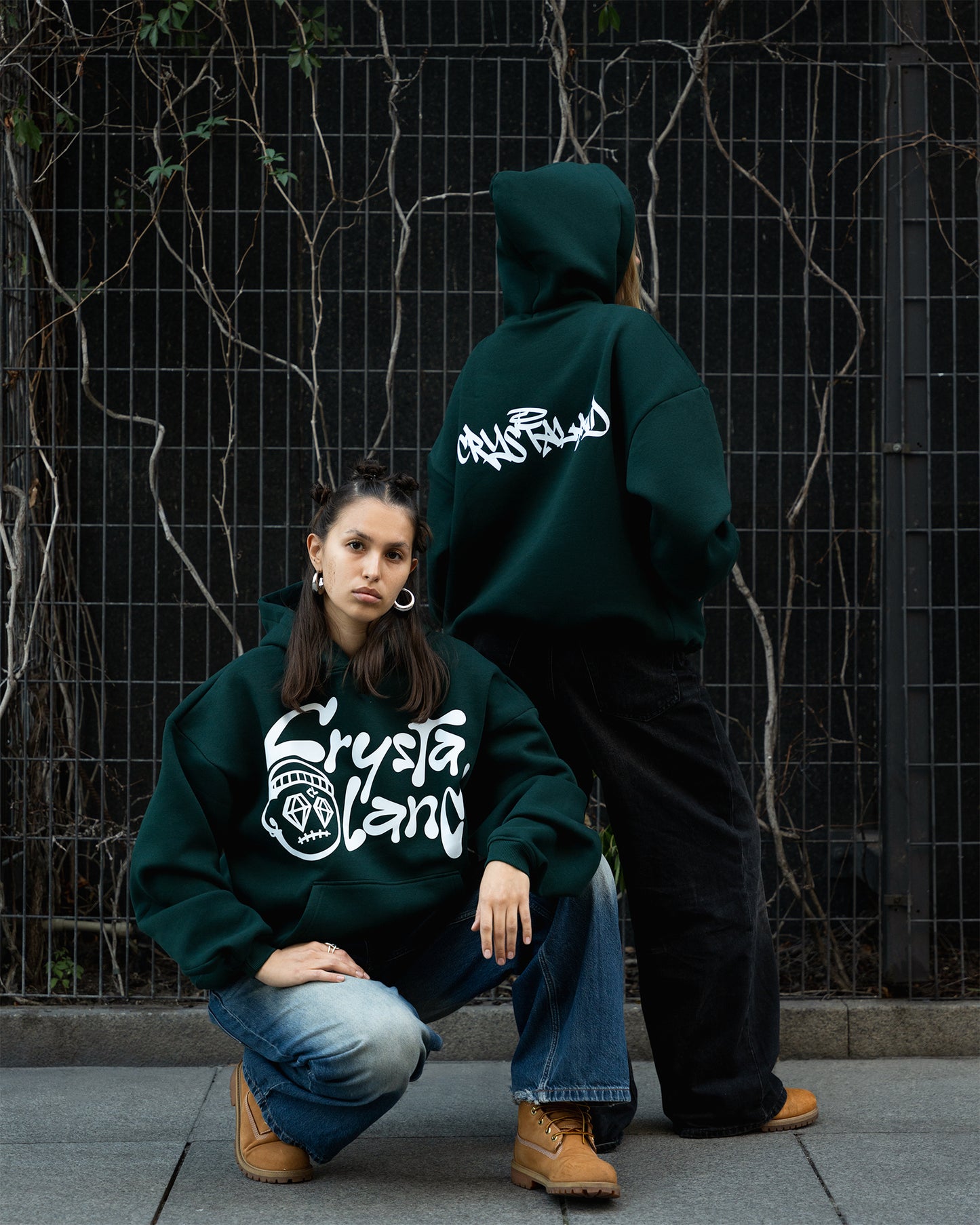 CRYSTALAND FOREST GREEN HOODIE