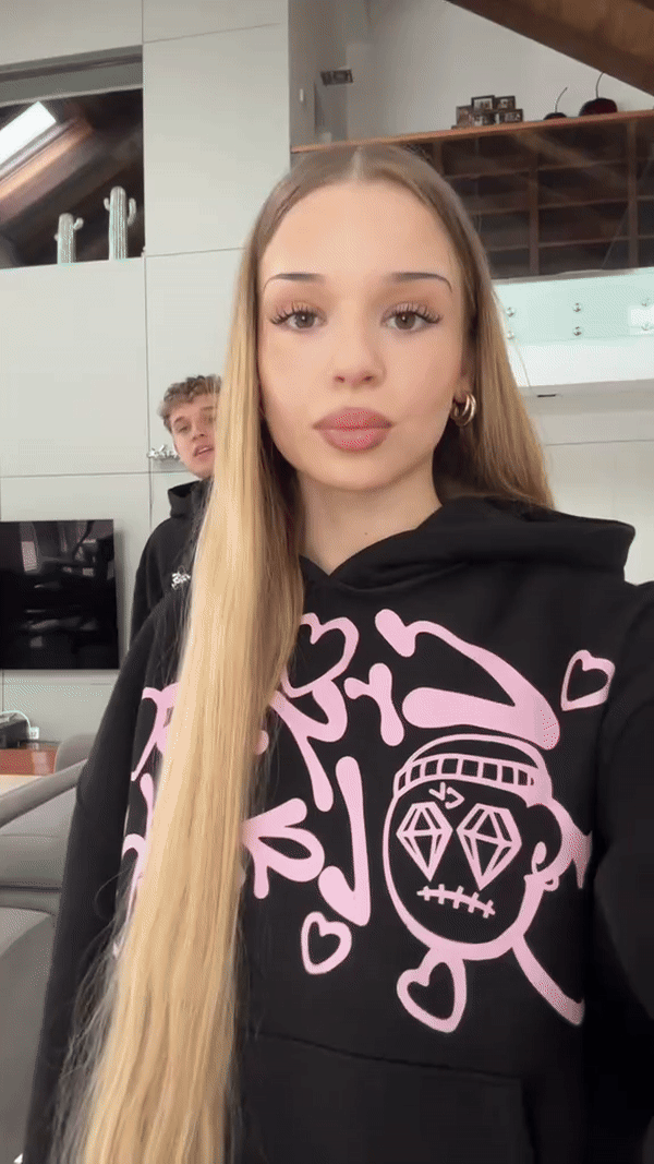 CRYSTALAND VALENTINE'S DAY BLACK HOODIE