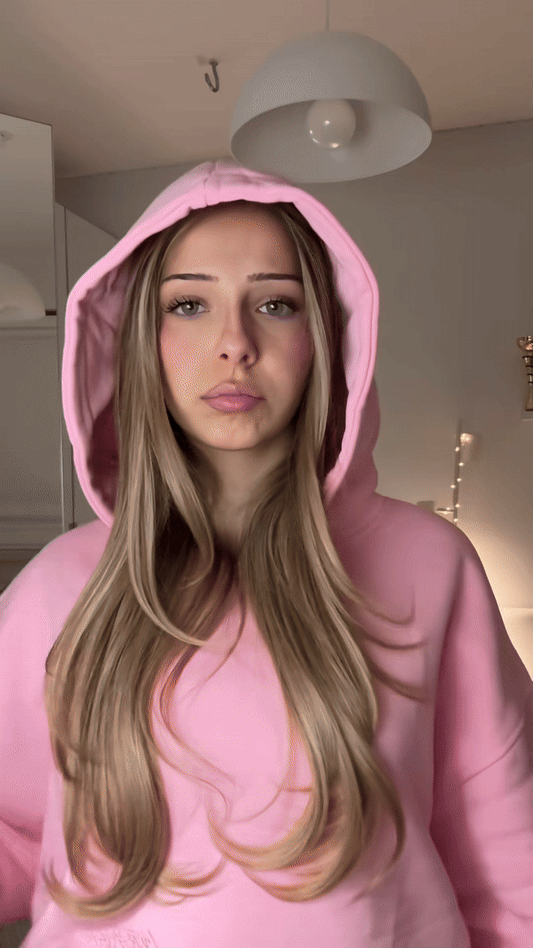 CRYSTALAND ESSENTIAL BABY PINK HOODIE