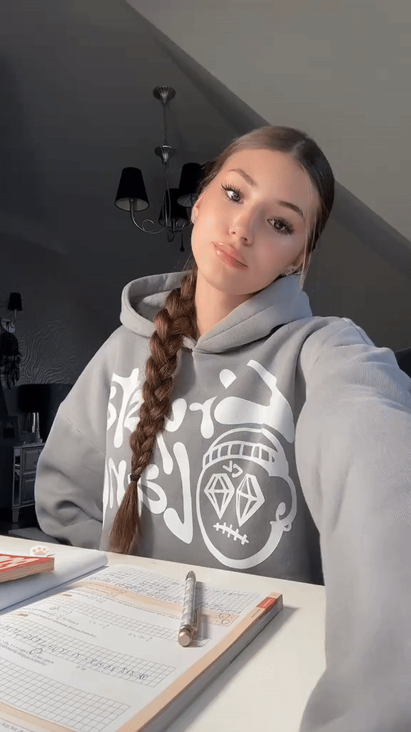 CRYSTALAND SILVER GREY HOODIE