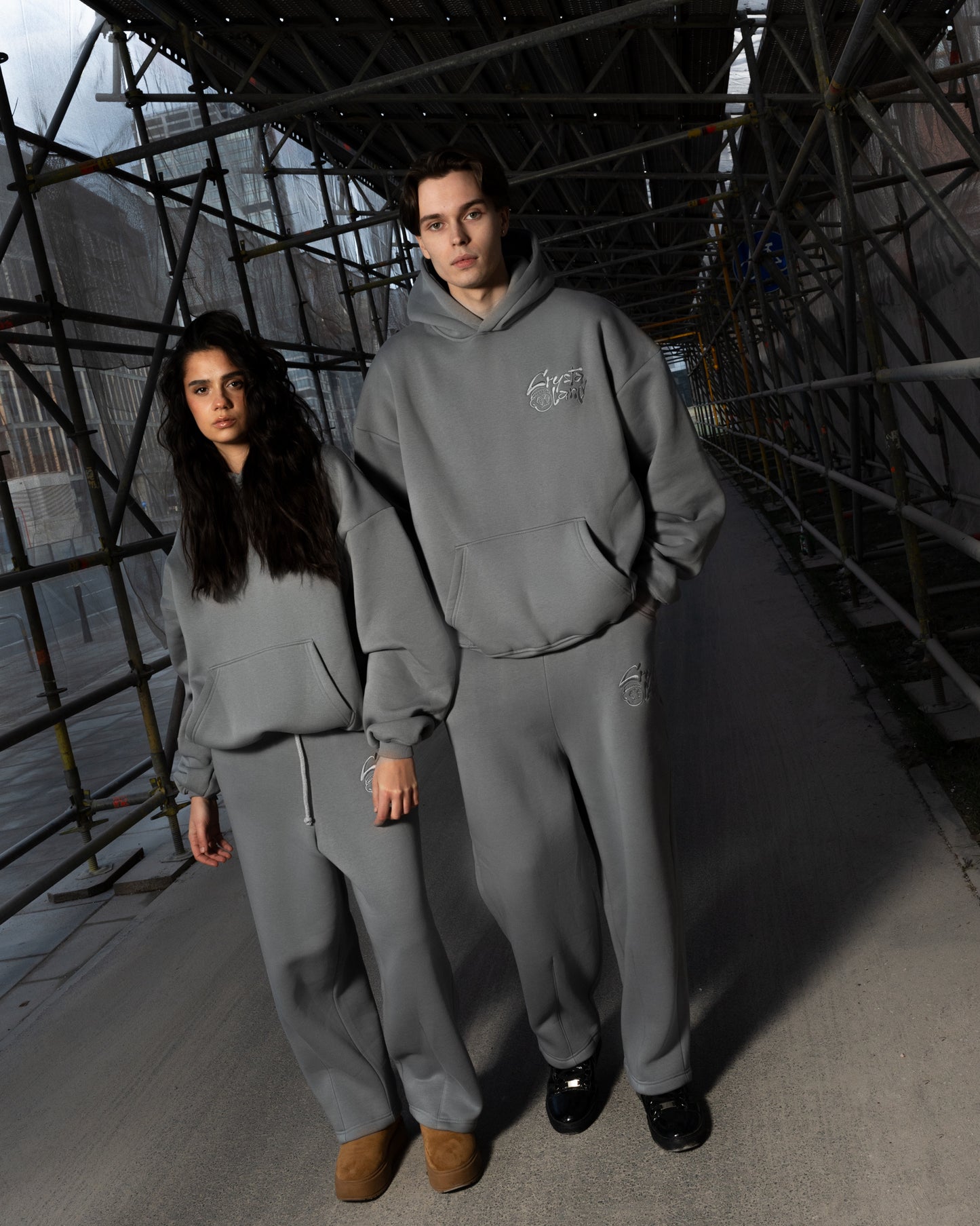 CRYSTALAND SILVER GREY SWEATPANTS