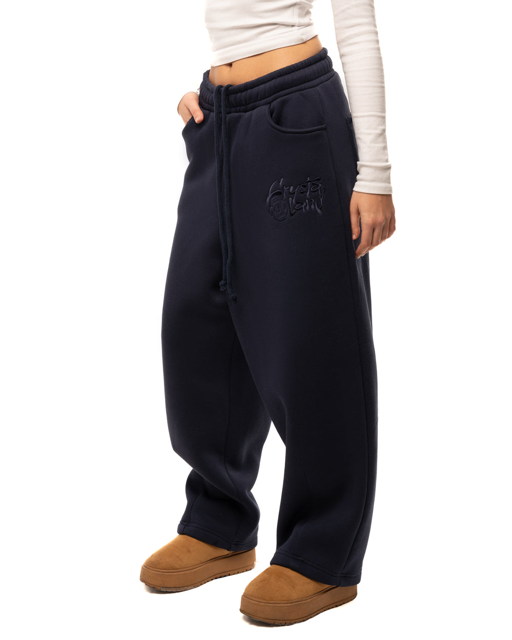 CRYSTALAND NAVY SWEATPANTS